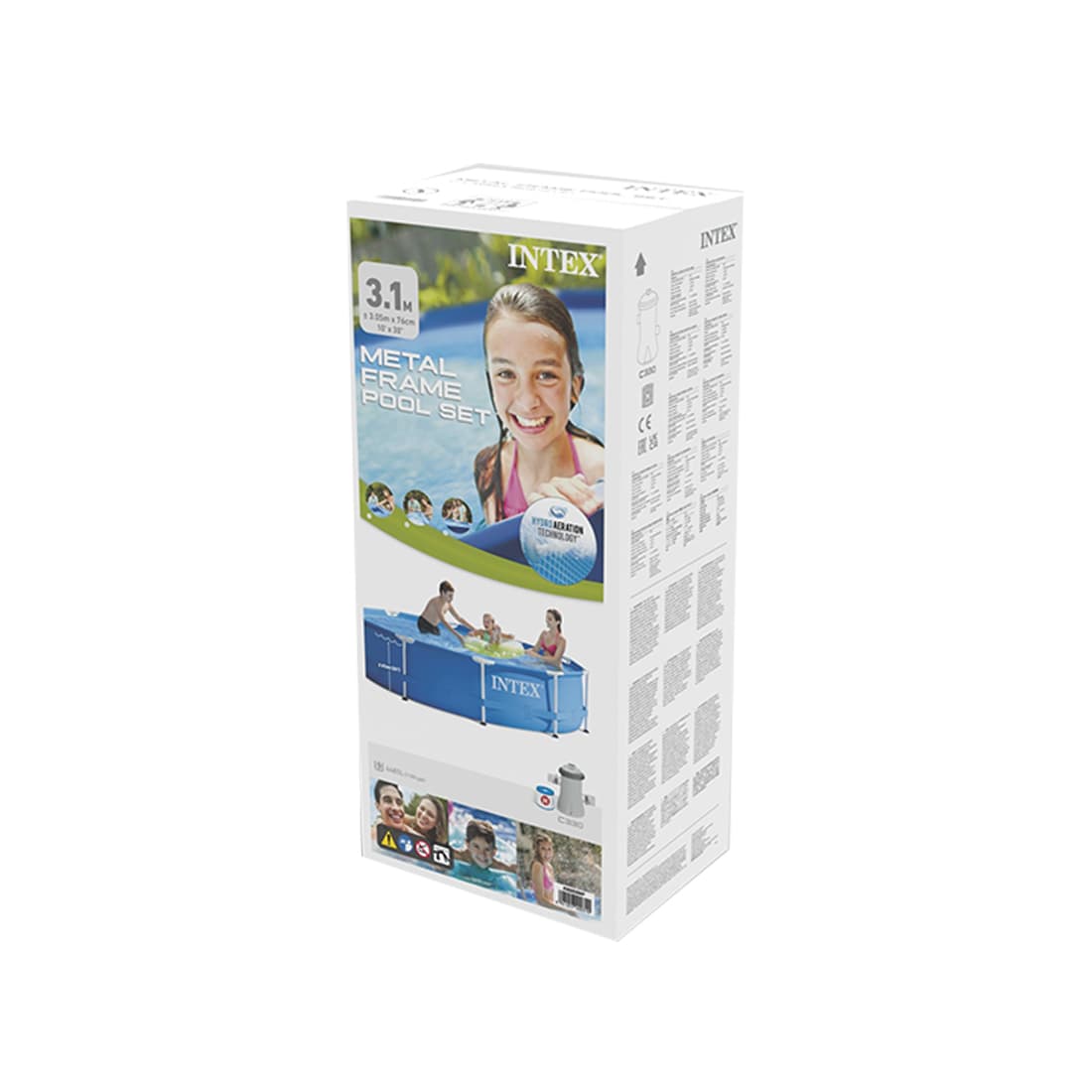 Каркасный бассейн Metal Frame 305 х 76 см, INTEX, 28202NP, Винил, 4485 л., Стальной каркас, Ф-насос 28602 (1250л/ч), Синий, Цветная коробка