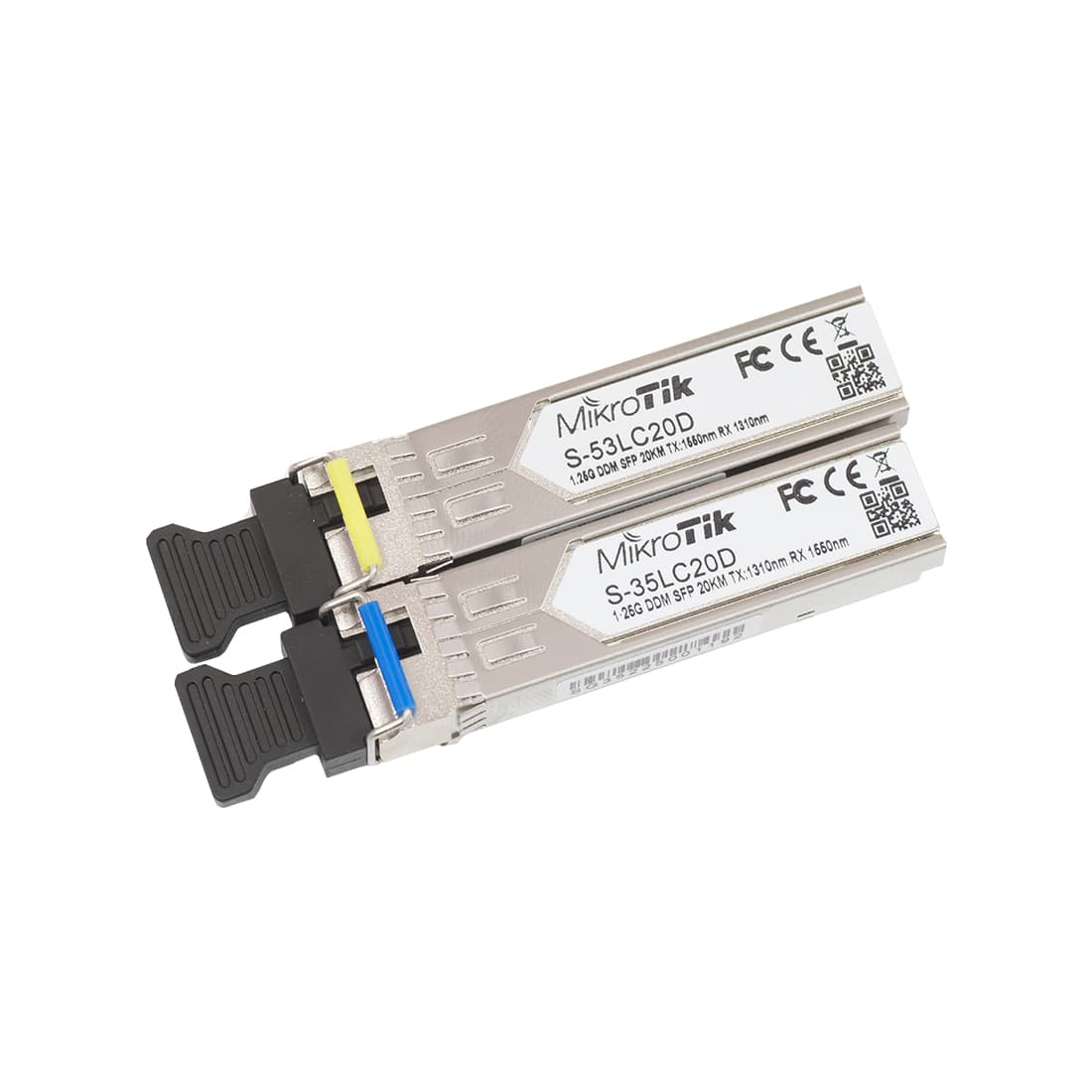 Комплект трансиверов, MikroTik, S-3553LC20D, SFP, 1.25G, SM, T1550nm/R1310nm, 20km, Single LC-connector