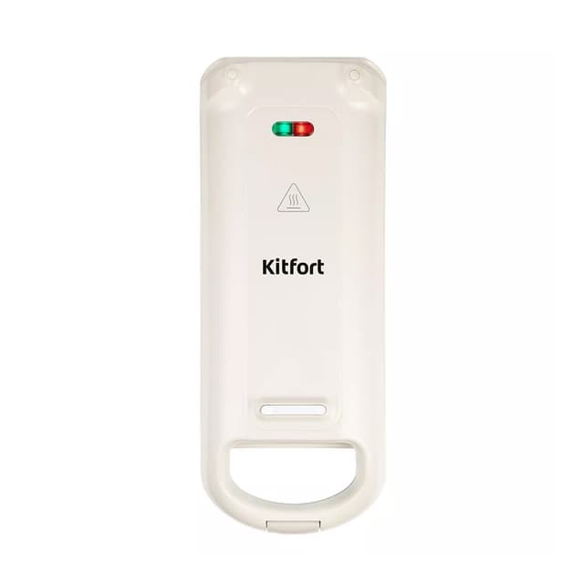 Вафельница для бельгийских вафель, Kitfort, КТ-1690, 1 вид панелей, Антипригарное покрытие, Автоматический контроль температуры, Фиксатор ручек и крышки, Мощность 700 Вт, Длина шнура 0.6м, Белый