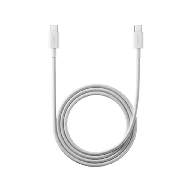 Интерфейсный кабель, Xiaomi, 6A Braided USB-C to USB-C Cable, (K36350), TPE+PET, 200см, Напряжение постоянного тока: 20 ВТ Макс, Сила тока: 6A Макс, Белый
