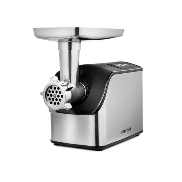Мясорубка, Kitfort, КТ-2104, Производительность 2.3 кг/мин, 2 скорости, 8 насадок, Уровень шума 82 дБ, Мощность 1800 Вт, Стальной/Черный