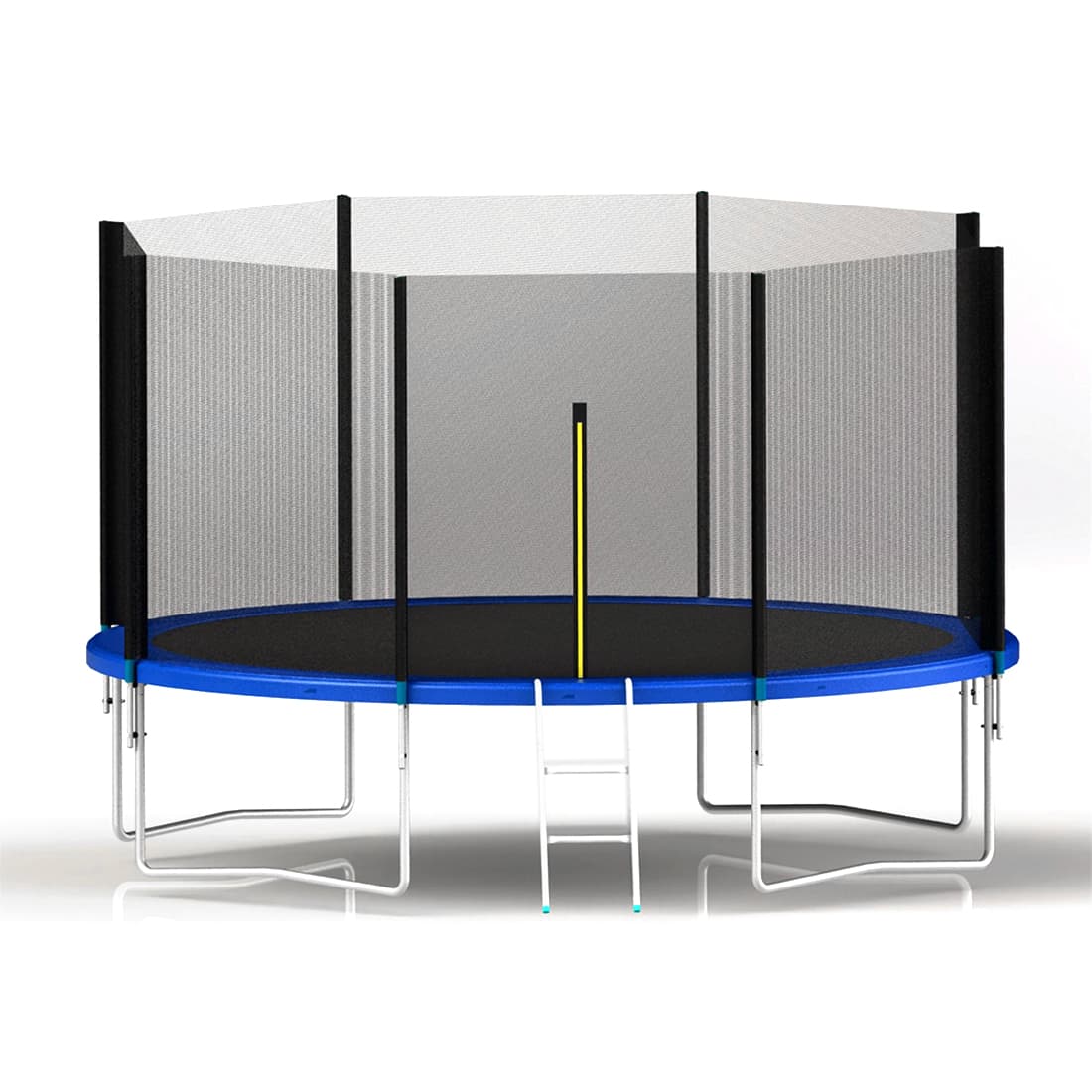 Батут пружинный с защитой, X-Game, XGK-12W, Диаметр 366 см, Высота 240 см, Максимальная нагрузка 150 кг, Лестница, Коричневая коробка