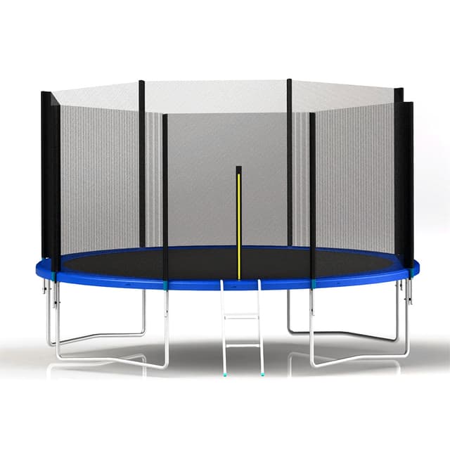 Батут пружинный с защитой, X-Game, XGK-12W, Диаметр 366 см, Высота 240 см, Максимальная нагрузка 150 кг, Лестница, Коричневая коробка