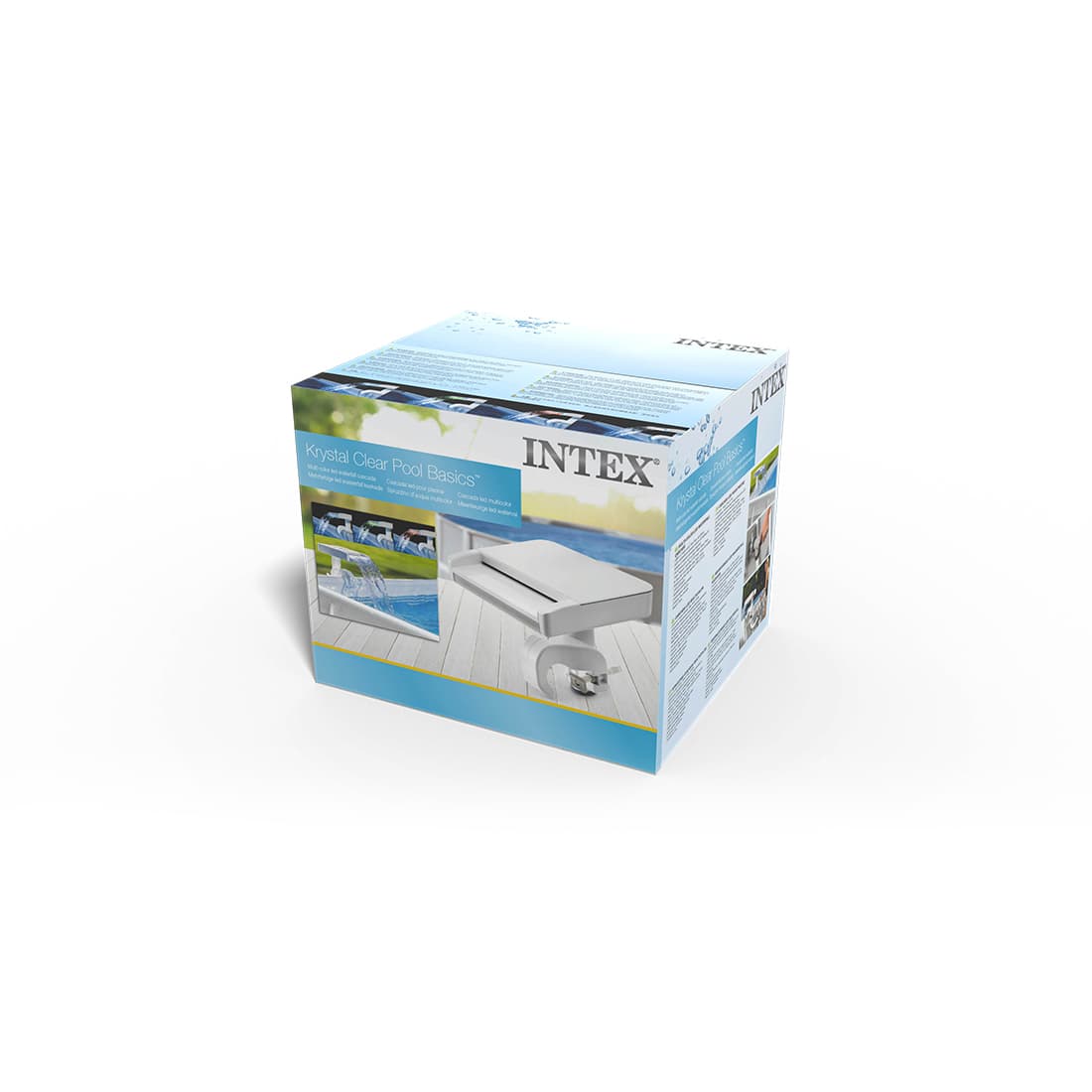 Водопад-разбрызгиватель с LED-подсветкой, INTEX, 28090, Пластик, 3 цвета подсветки, Встроенный гидроэлектрический генератор (не требует питания), Для каркасных бассейнов, Белый, Сумка