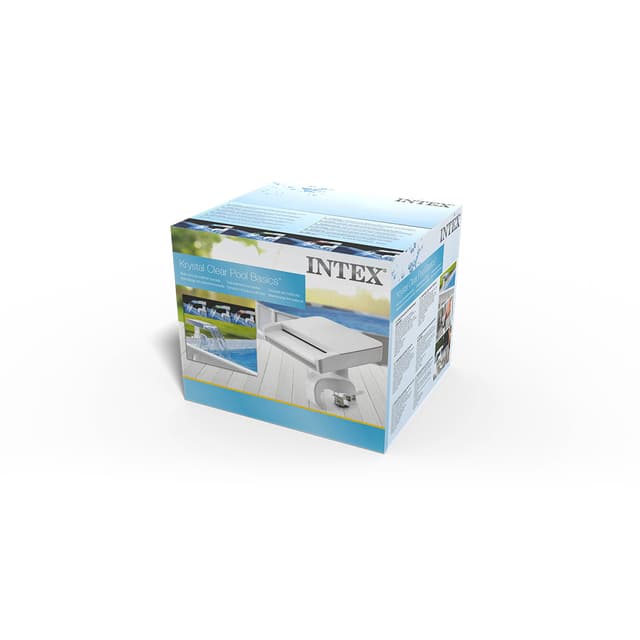 Водопад-разбрызгиватель с LED-подсветкой, INTEX, 28090, Пластик, 3 цвета подсветки, Встроенный гидроэлектрический генератор (не требует питания), Для каркасных бассейнов, Белый, Сумка