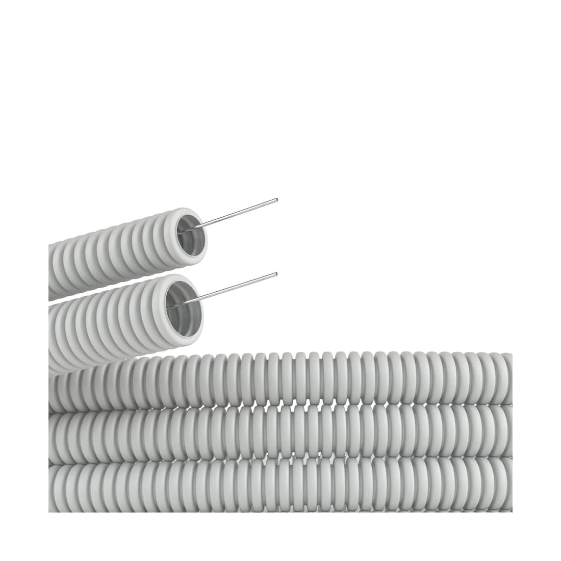 Труба ПВХ гибкая гофр., DKC, 91916, д.16мм, лёгкая с протяжкой, 100м, цвет серый