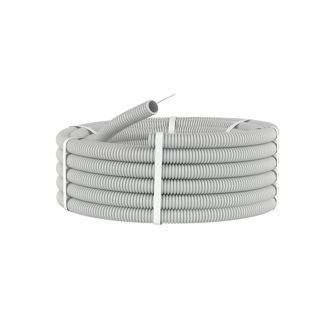 Труба ПВХ гибкая гофр., DKC, 91916, д.16мм, лёгкая с протяжкой, 100м, цвет серый