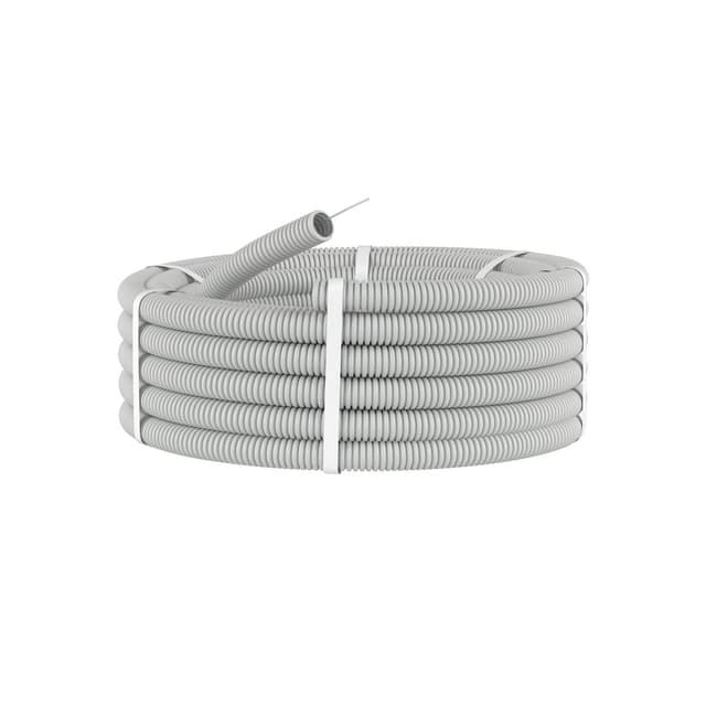 Труба ПВХ гибкая гофр., DKC, 91916, д.16мм, лёгкая с протяжкой, 100м, цвет серый