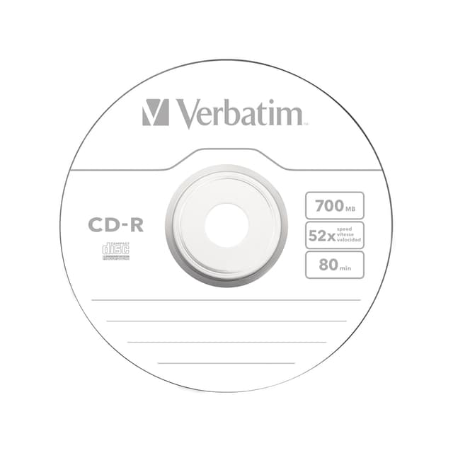 Диск CD-R, Verbatim, (43432) 700MB, 52х, 25шт в упаковке, Незаписанный