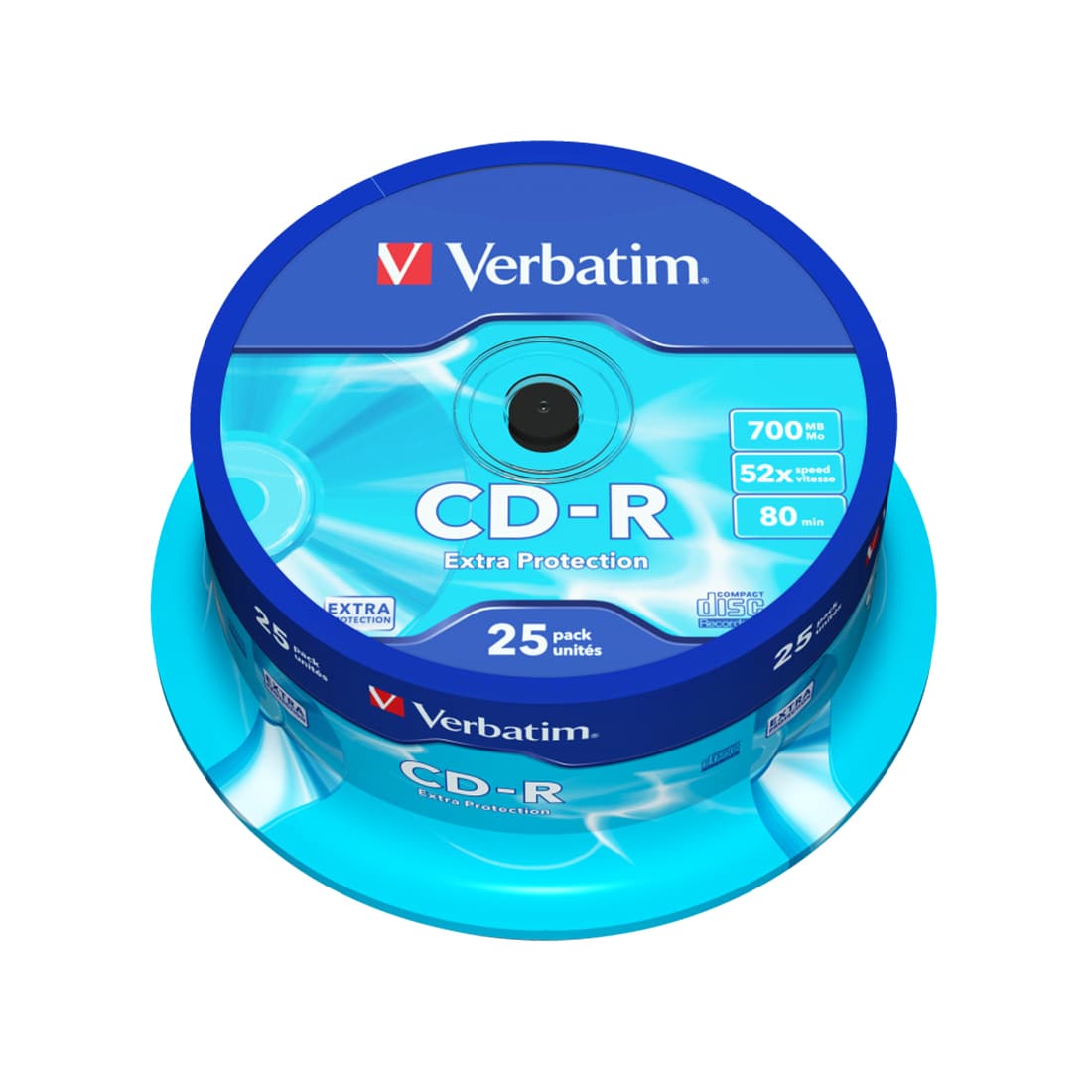 Диск CD-R, Verbatim, (43432) 700MB, 52х, 25шт в упаковке, Незаписанный