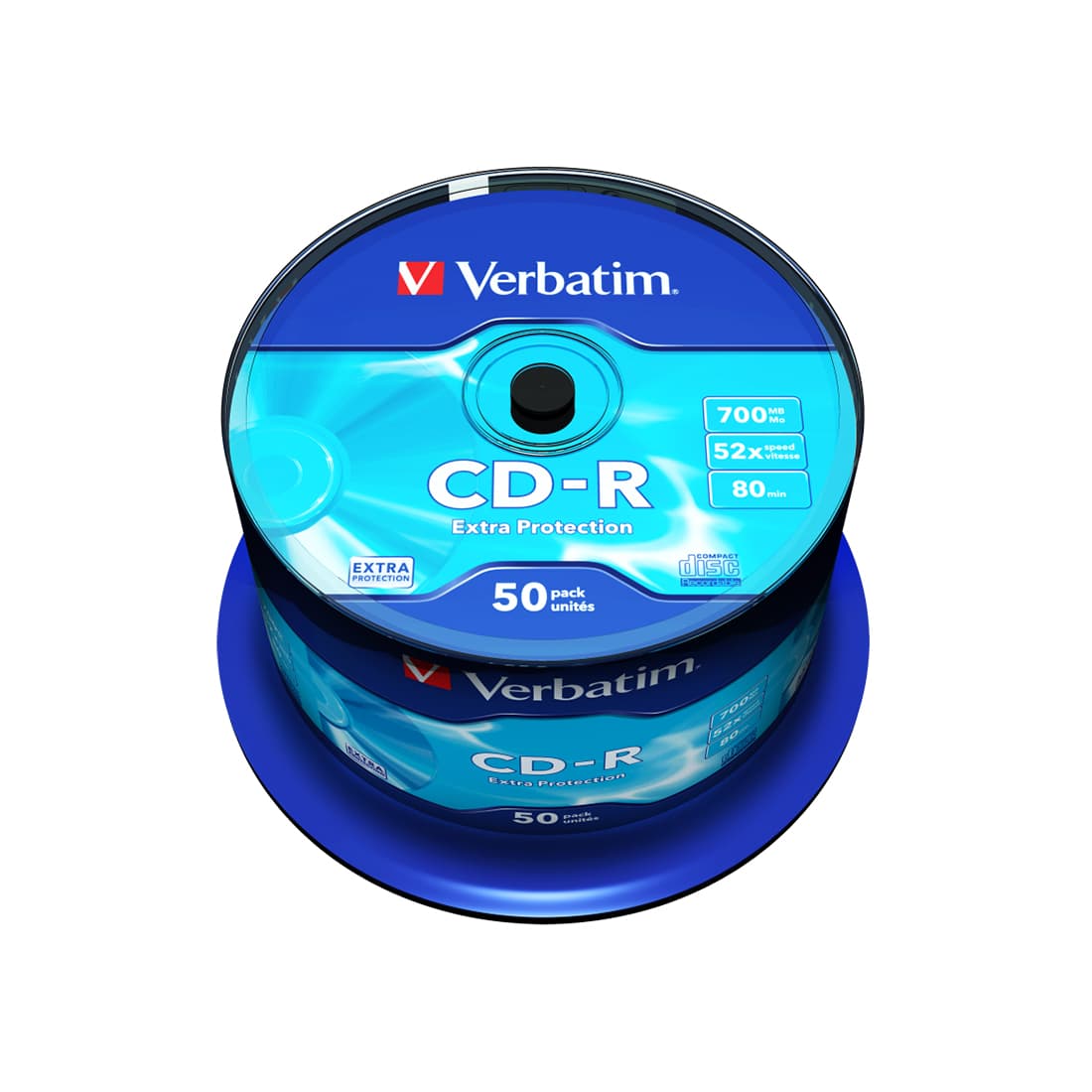 Диск CD-R, Verbatim, (43351) 700MB, 52х, 50шт в упаковке, Незаписанный