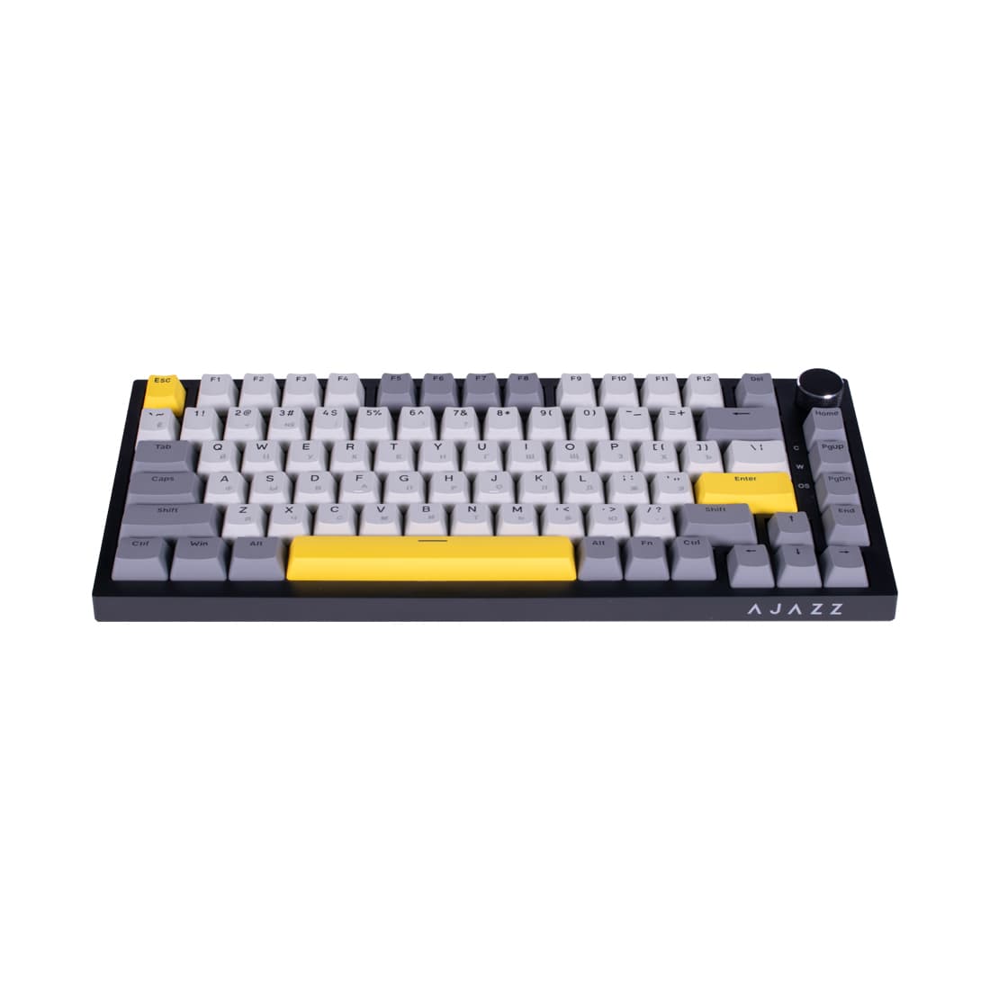 Клавиатура, Ajazz, AK820/Moon/GWY, AK820, Игровая, Механическая, 75%, Moon Switches, USB, Подсветка RGB, Анг/Рус, Серый