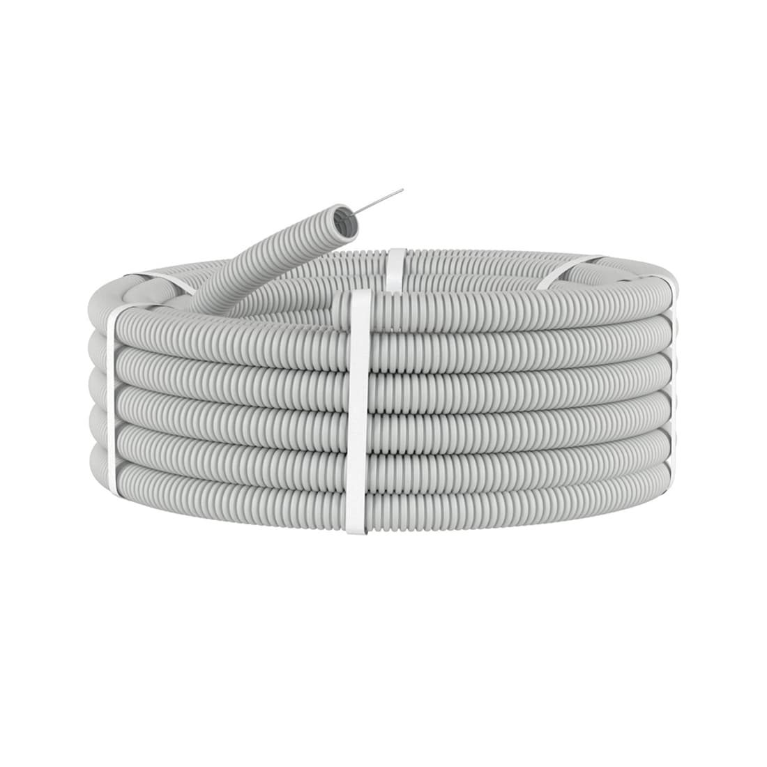 Труба ПВХ гибкая гофр., DKC, 91920, д.20мм, лёгкая с протяжкой, 100м, цвет серый