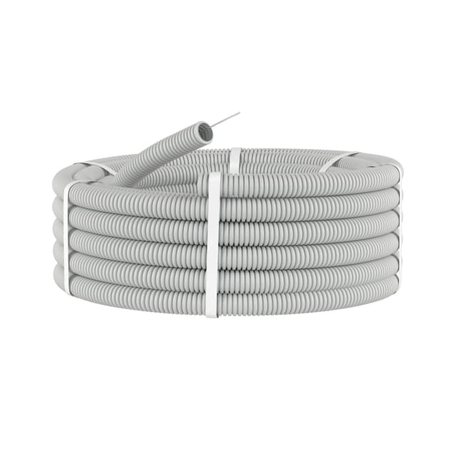 Труба ПВХ гибкая гофр., DKC, 91920, д.20мм, лёгкая с протяжкой, 100м, цвет серый