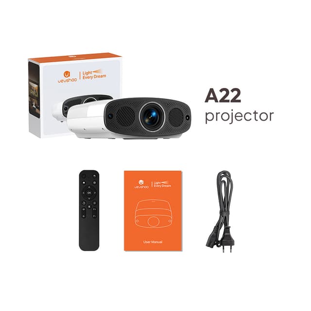 Проектор, BYINTEK, A22, LCD, Full HD, 19201080, 1000 люмен, 20000:1, USB 2.01, белый