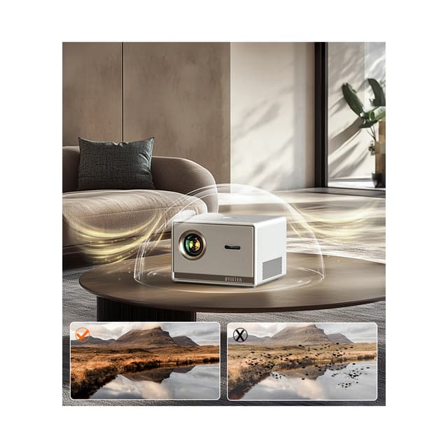 Проектор, BYINTEK, T5 Max, LCD, Full HD, 19201080, 1000 люмен, 15000:1, USB 2.01, Белый-золотой