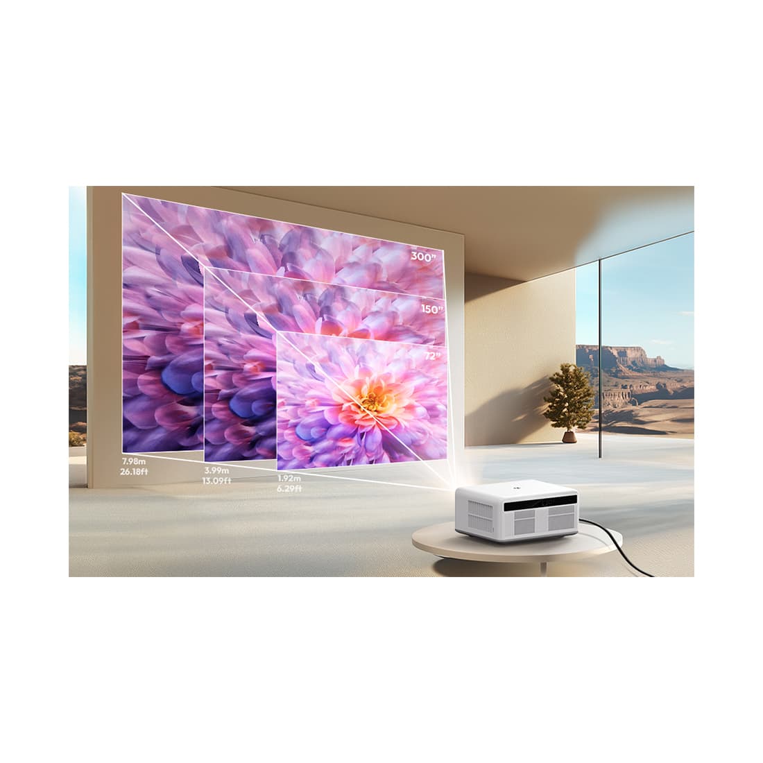 Проектор, BYINTEK, U14, LCD, FullHD (19201080), 1250 ANSIлюмен, контраст 1500:1, USB 2.0 2, WiFi 6, Android 11, белый-серый