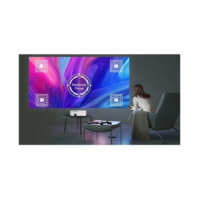 Проектор, BYINTEK, K45 Smart, автофокус, Google Android 9.0, LCD, FHD, 1920*1080, 700 ANSI люмен, 18000:1, 5W *2, USB*2, HD*2, белый