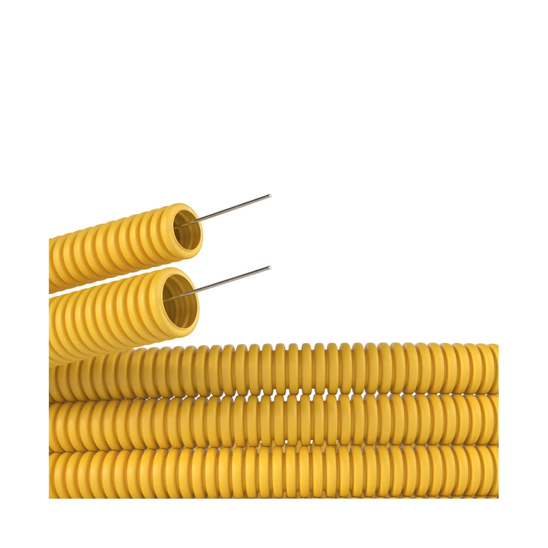 Труба ПВХ гибкая гофр. д.20мм, DKC, 91920Y, лёгкая с протяжкой, 100м, цвет желтый