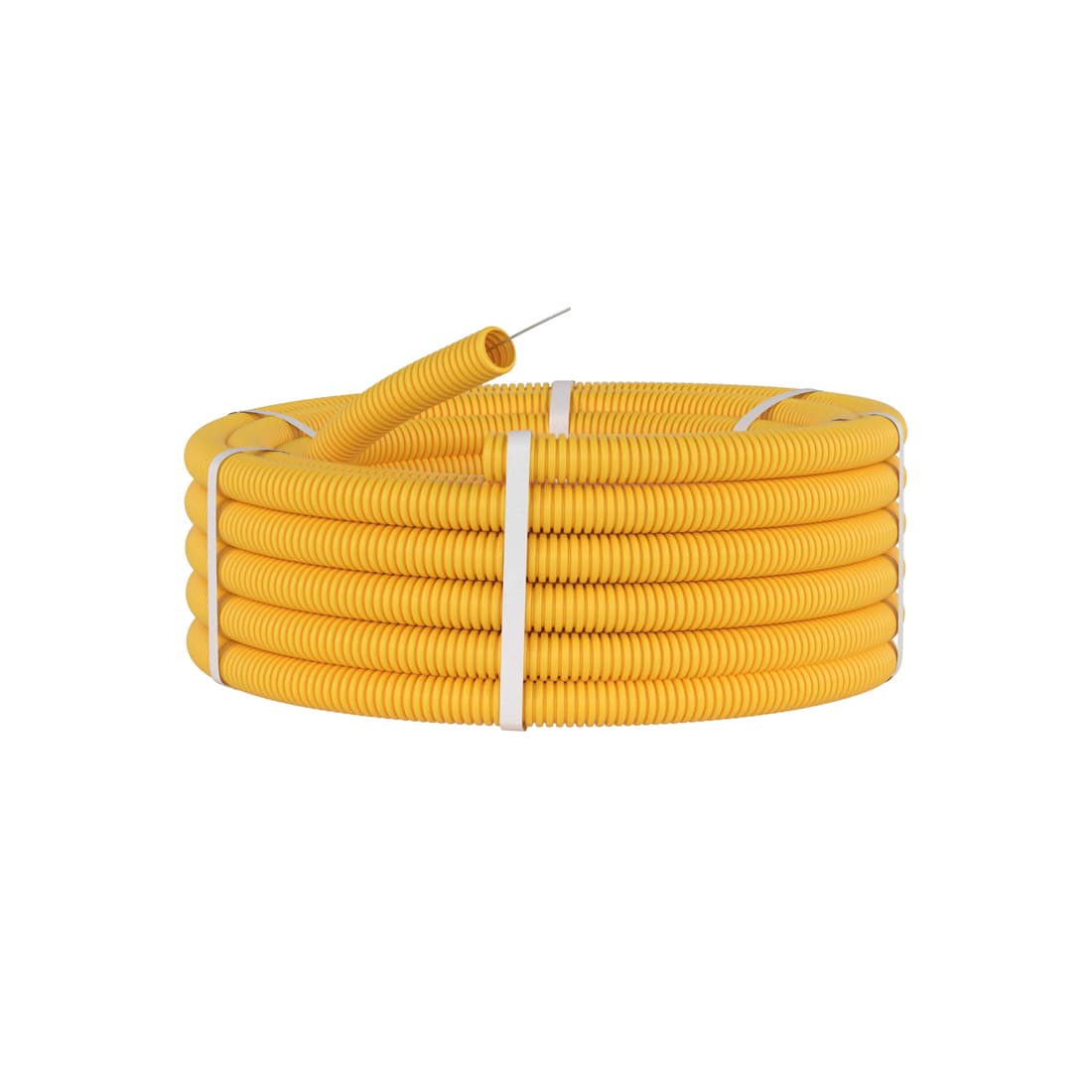 Труба ПВХ гибкая гофр. д.20мм, DKC, 91920Y, лёгкая с протяжкой, 100м, цвет желтый