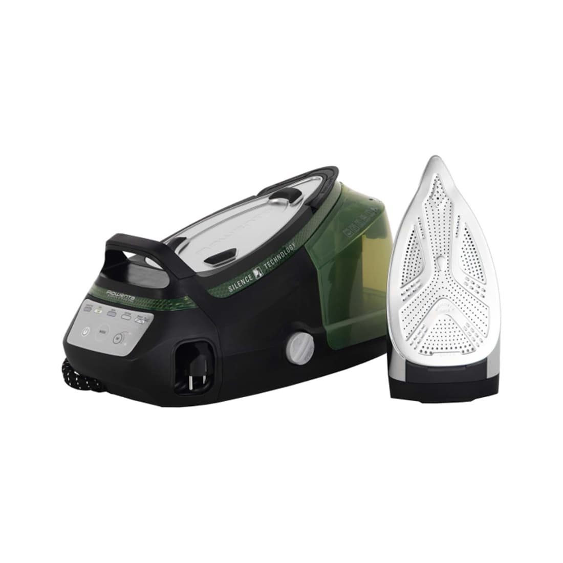 Парогенератор, Rowenta, DG9266F0, 2800 Вт, Паровой удар 600 г/мин, Уровень подачи пара 150 г/мин, Время нагрева 2 мин, 5 авто программ, Черный-зеленый