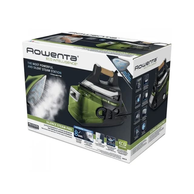 Парогенератор, Rowenta, DG9266F0, 2800 Вт, Паровой удар 600 г/мин, Уровень подачи пара 150 г/мин, Время нагрева 2 мин, 5 авто программ, Черный-зеленый