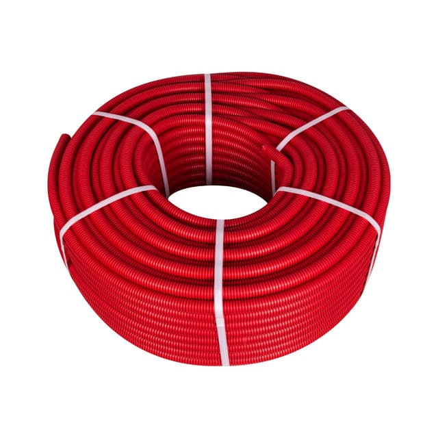 Труба ПВХ гибкая гофр. д.20мм, DKC, 91920R, лёгкая с протяжкой, 100м, цвет красный