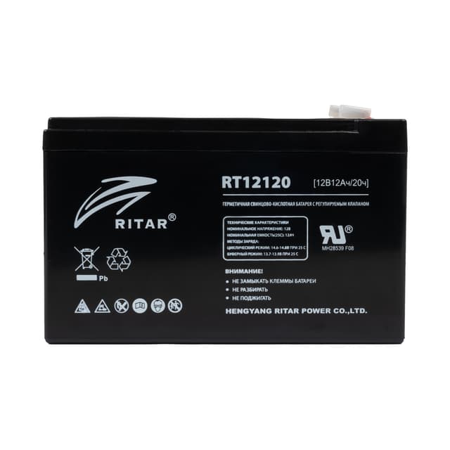 Батарея, Ritar, RT12120, Свинцово-кислотная 12В 12 Ач, Вес нетто: 3,4 кг, Размер в мм.: 151*98*101