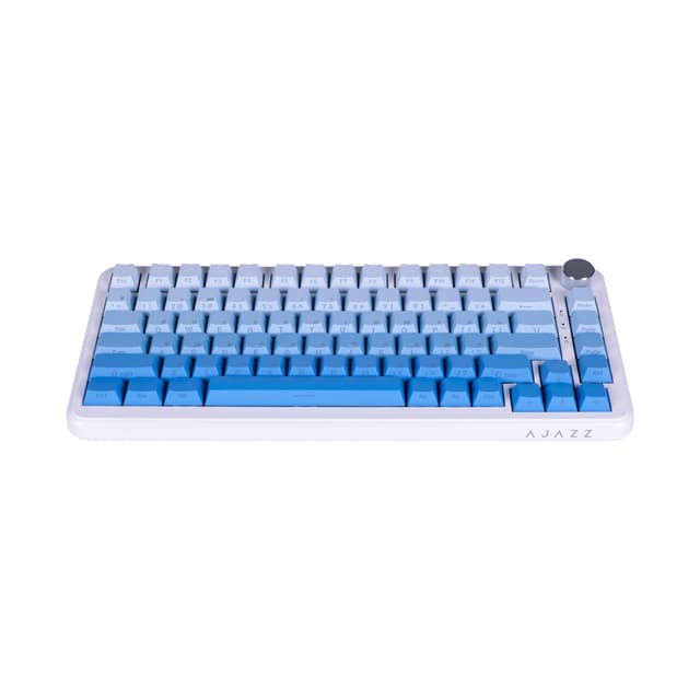 Клавиатура, Ajazz, AK820/MAX/SeaV2/Blue, AK820 MAX, Игровая, Механическая, 75%, Sea Salt Switches, USB, 2,4 ГГц, Bluetooth, Подсветка RGB, Анг/Рус, Голубой