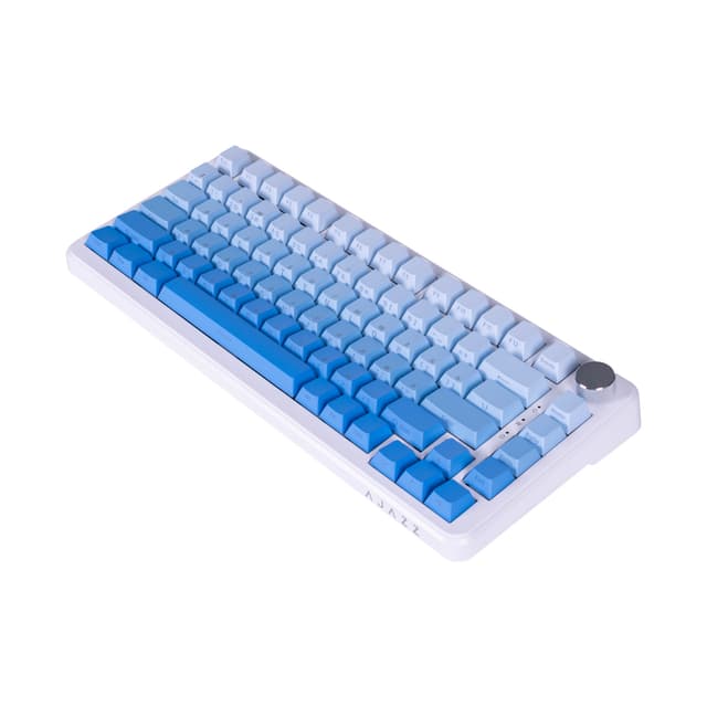 Клавиатура, Ajazz, AK820/MAX/SeaV2/Blue, AK820 MAX, Игровая, Механическая, 75%, Sea Salt Switches, USB, 2,4 ГГц, Bluetooth, Подсветка RGB, Анг/Рус, Голубой