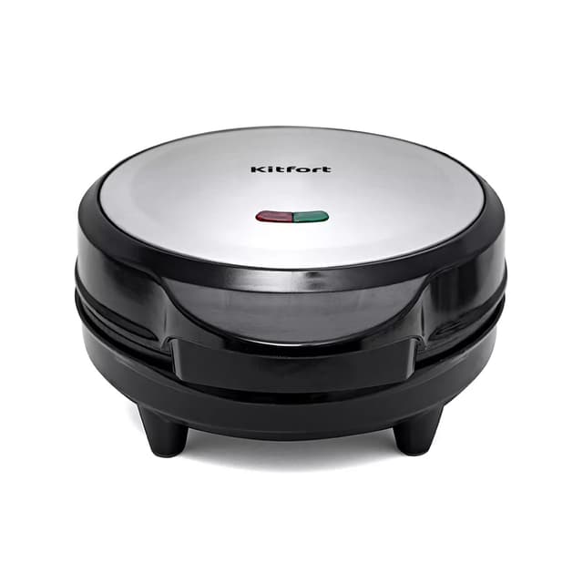 Вафельница для тонких вафель, Kitfort, КТ-1617, 1 Вид панелей, Антипригарное покрытие, Отсек для хранения шнура, Противоскользящие ножки, Защита от перегрева, Длина шнура 0.7м, Мощность 640Вт, Стальной, Черный