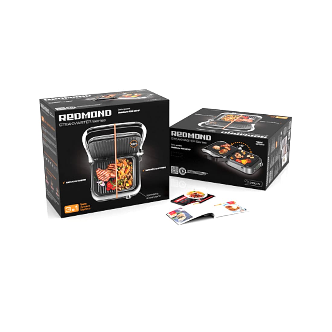 Гриль, Redmond, RGM-M816P, Электронное управление, 7 автоматических программ, Диапазон температур нагрева 70-230°С, Максимальный угол открытия крышки 180°, Антипригарное покрытие, Контактный гриль, Таймер, Автоматическое определение времени приготовления, Мощность 2100 Вт, Серебристый