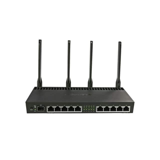 Беспроводная точка доступа, MikroTik, RB4011iGS+5HacQ2HnD-IN, RouterBOARD, 10xGbit LAN, PoE-IN Passive PoE, PoE-out Ether10 Passive PoE, 1xSFP+ port, RouterOS, 802.11a/b/g/n/ac, AС2000, desktop case