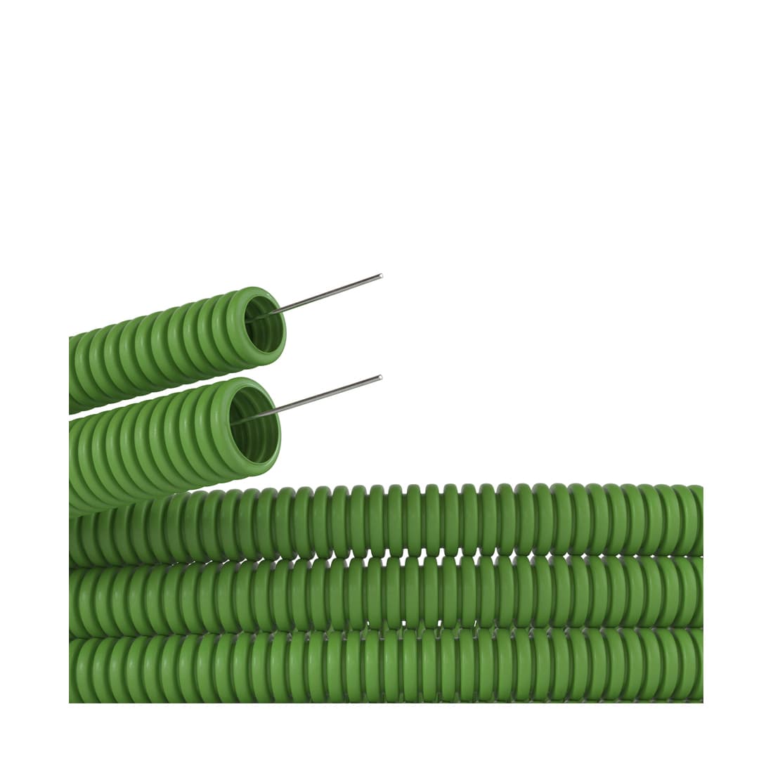 Труба ПВХ гибкая гофр. д.20мм, DKC, 91920G, лёгкая с протяжкой, 100м, цвет зеленый