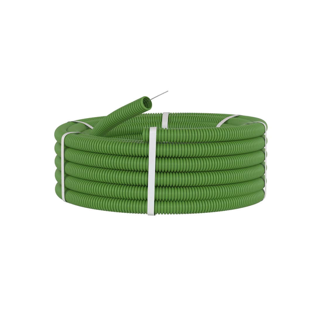 Труба ПВХ гибкая гофр. д.20мм, DKC, 91920G, лёгкая с протяжкой, 100м, цвет зеленый