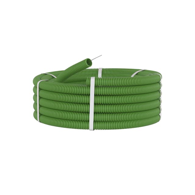 Труба ПВХ гибкая гофр. д.20мм, DKC, 91920G, лёгкая с протяжкой, 100м, цвет зеленый