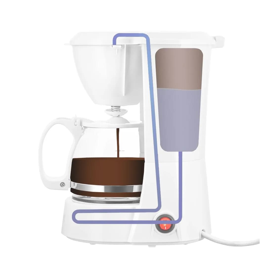 Кофеварка, Kitfort, КТ-7327, Мощность 550–650 Вт, Ёмкость резервуара для воды 0,75 л, Ёмкость кофейника 0,75 л, Материал сетки фильтра нейлон , Цвет белый