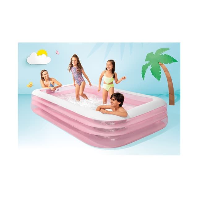 Семейный надувной бассейн Swim Center Family 305 х 183 х 56 см, INTEX, 58487NP, Винил, 1050л., 6+, Розовый, Цветная коробка