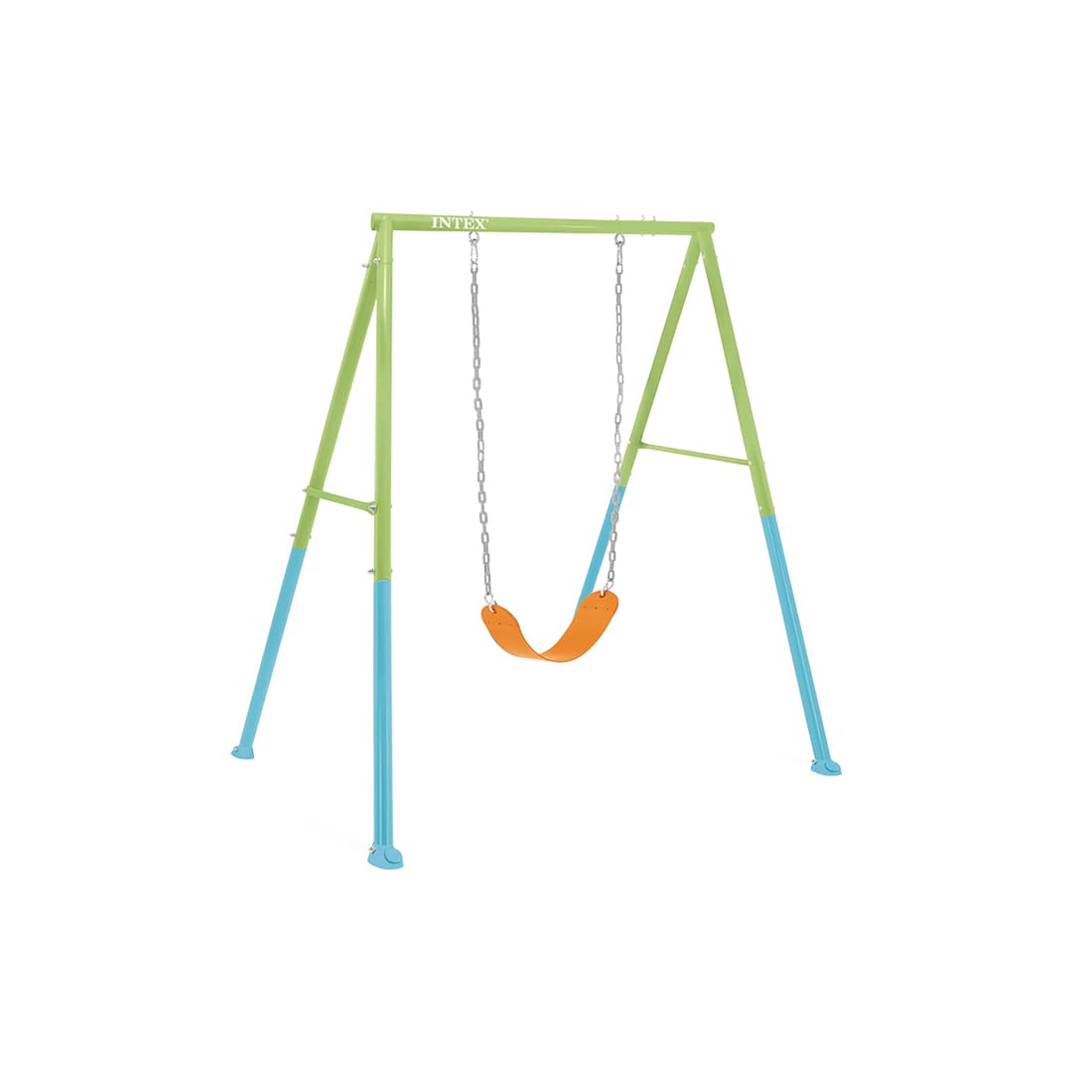 Качели детские, INTEX, 44113, Сталь/винил, 2 вида сидений в наборе, 1.5-10 лет, 170x235x200см, , Зелёная, Цветная коробка