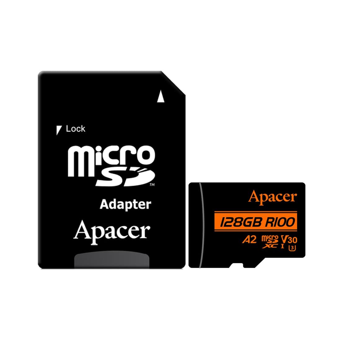 Карта памяти, Apacer, AP128GMCSX10U8-R, MicroSDXC 128GB, с адаптером SD