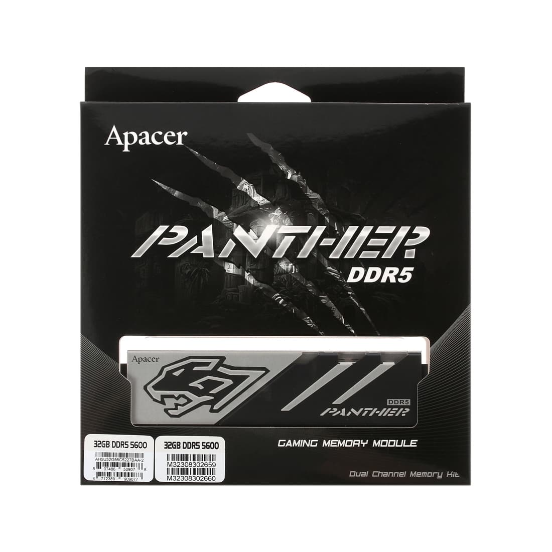 Комплект модулей памяти, Apacer, Panther AH5U32G56C5227BAA-2, DDR5, 32GB (Kit 2x16GB), DIMM, CL40, <PC5-44800/5600MHz>