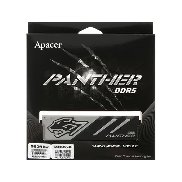 Комплект модулей памяти, Apacer, Panther AH5U32G56C5227BAA-2, DDR5, 32GB (Kit 2x16GB), DIMM, CL40, <PC5-44800/5600MHz>