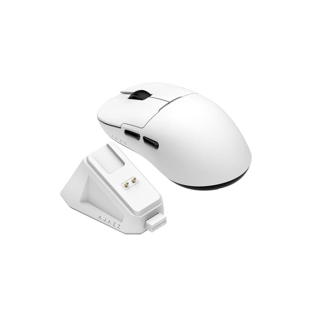 Компьютерная мышь, Ajazz, AJ159/MC/White, AJ159P MC, Оптическая, Сенсор PixArt PAW3311, до 12000 DPI, 6 кнопок, Беспроводная,USB, 2,4 ГГц, Bluetooth, Белый