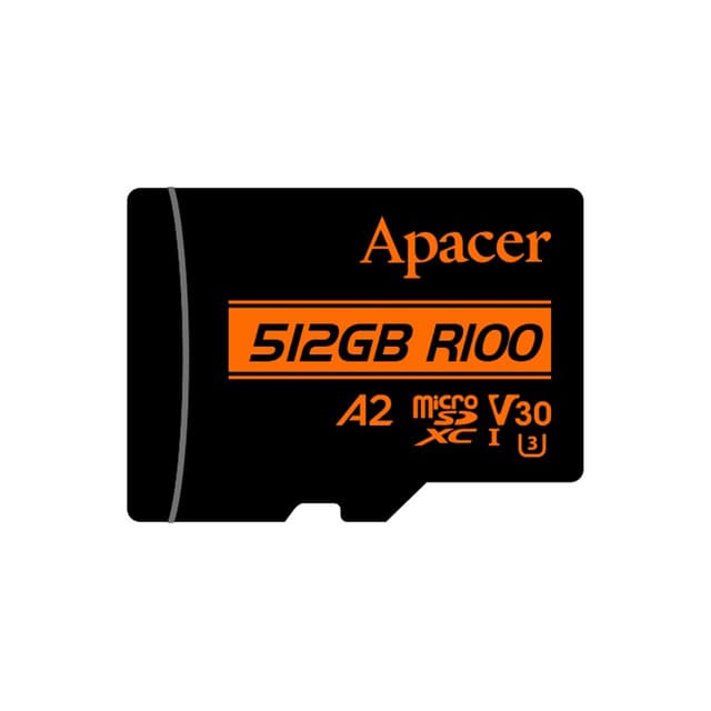 Карта памяти, Apacer, AP512GMCSX10U8-R, MicroSDXC 512GB, с адаптером SD