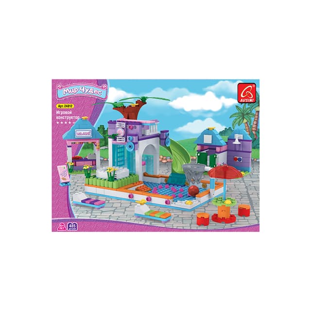 Игровой конструктор, Ausini, 24812, Мир Чудес, Девчонки у бассейна, 485 деталей, Цветная коробка