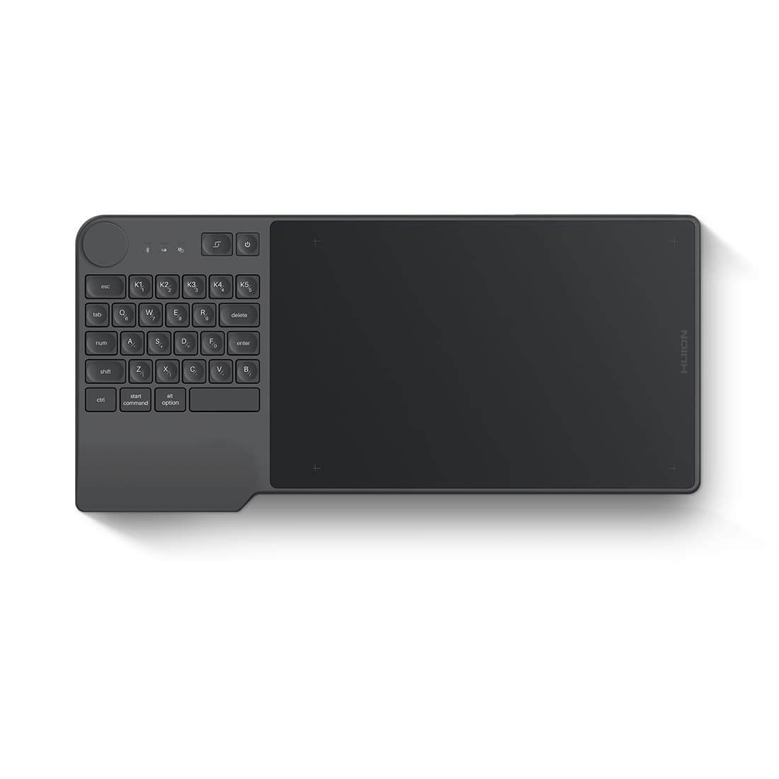 Графический планшет, Huion, KD200, Перо: PW517, Технология: Электромагнитный резонанс, Нажим: 8192 уровня, Разрешение: 5080 LPI, Наклон пера: ±60°, Максимальная высота работы пера: 10 мм, Скорость отклика: 220PPS, Точность: ±0,3 м, Клавиш: 28, Серый металлик