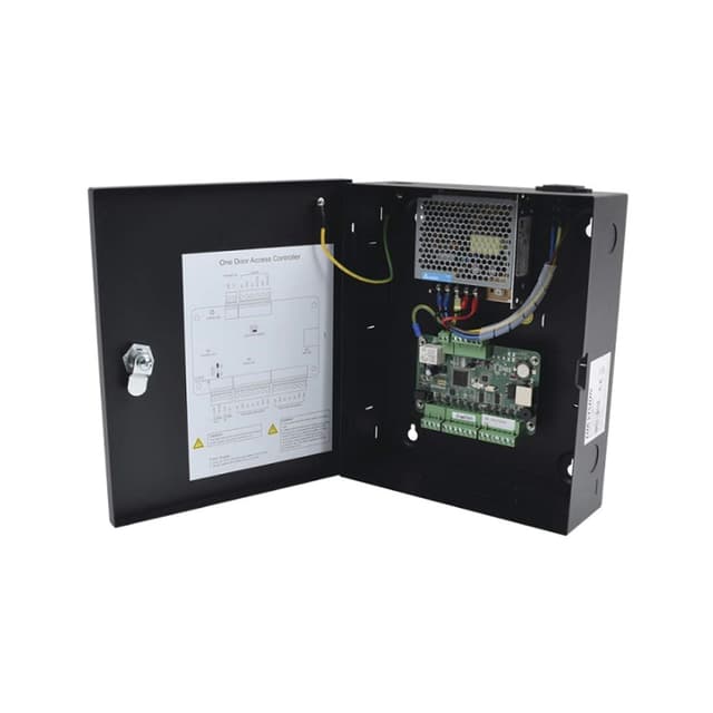 Контроллер доступа, Hikvision, DS-K2801, контроль доступа к одной двери, Хранилище 10 000 карт и 50 000 событий, Связь через TCP/TP Вход/выход тревоги и загрузка тревожных событий интерфейс Wiegand, от -20 °C до 65 °C, 12 VDC