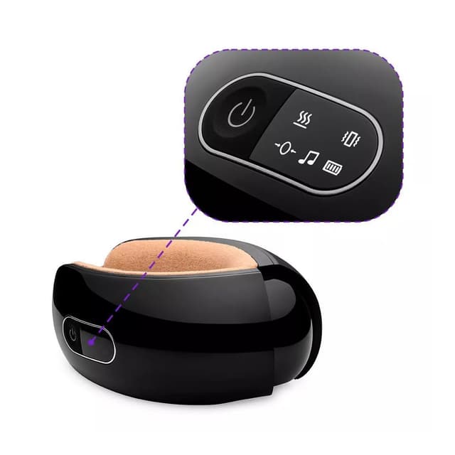 Массажер для глаз, Kitfort, КТ-2949, Мощность 5 Вт, Вибрация, Сжатие, Нагрев, Автоотключение, Управление сенсорное, Нагерв, Музыка, Время заядки 2-2,5 ч, Цвет коричневый