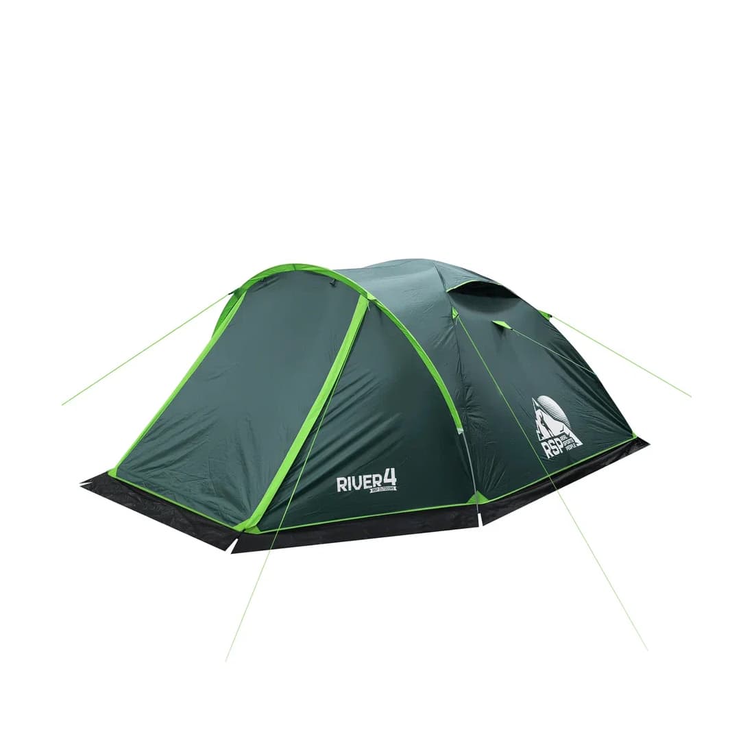 Палатка, RSP River 4, T-RI-4-GN, 375*255*140 см, Двухслойная, Диаметр дуг 8.5 мм, Водонепроницаемость 5000, Зеленый