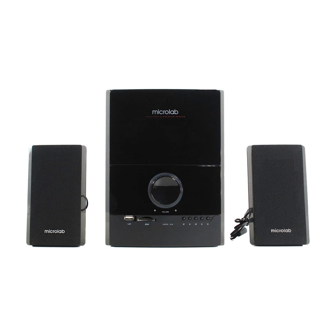 Акустическая система, Microlab, M500U/2.1, 40Вт(12Вт*2+16Вт), Вход 2RCA, USB / SD slots , Выход 2RCA, Чёрный